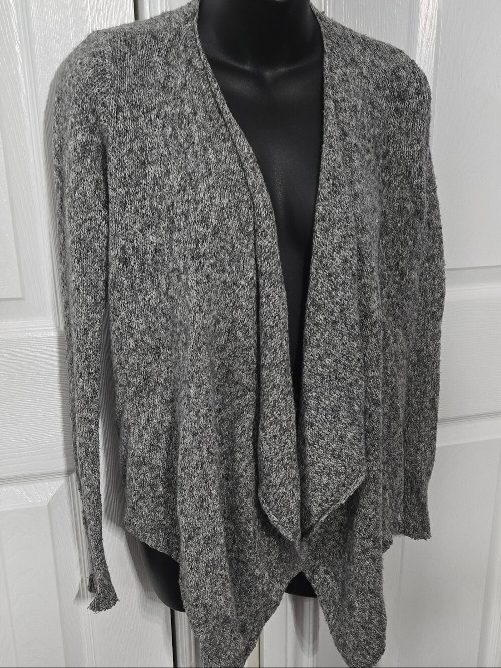 Abercrombie & Fitch Gray Open-Front Draped Cardigan